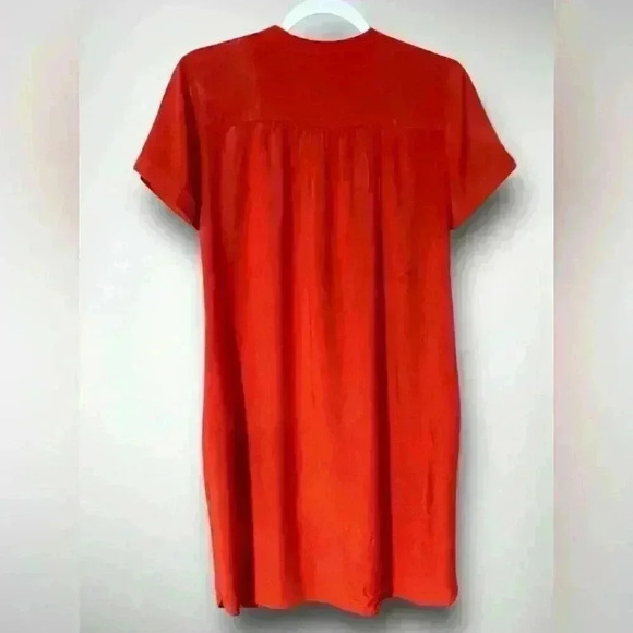 Loft Casual Red Short Sleeve Button Down
Dress With Pockets Size Small - Picture 4 of 12